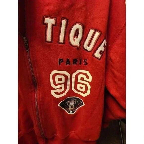 Express Athletique Sport Vintage Women's Red Full Zip Fleece Jacket Small CR3 - Picture 6 of 7